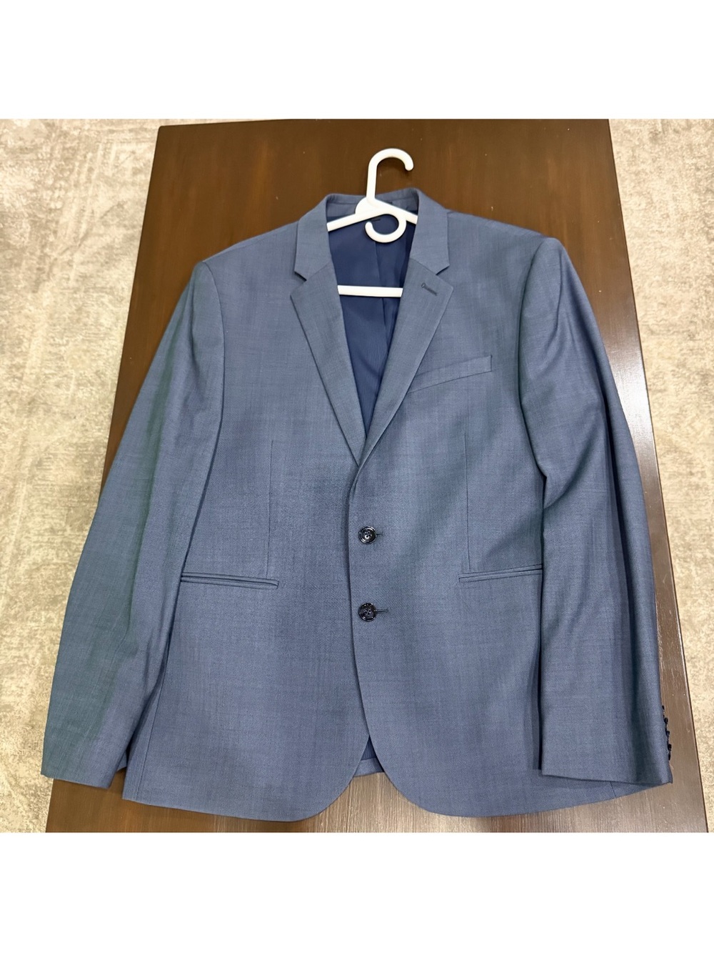 Express Men's Blue Two-Button Suit Jacket